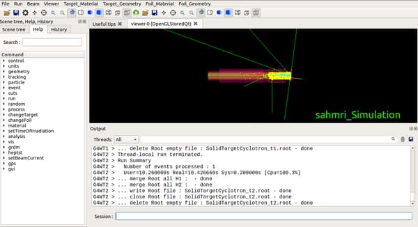 ST Cyclotron simulation set-up